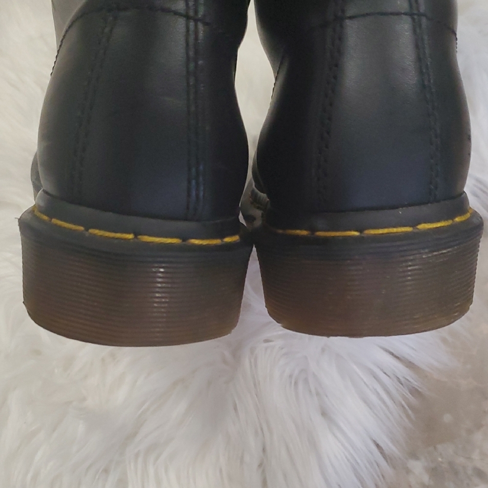 Dr. Martens Black Unisex Leather Laceup Combat  Boots with Yellow Accents - Picture 9 of 17